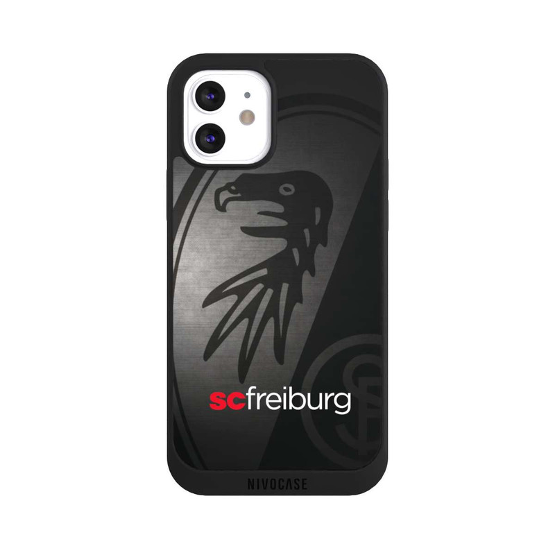 iPhone 12 NIVOpure Dot Metall Hintergrund mit dem Schriftzug SC Freiburg
