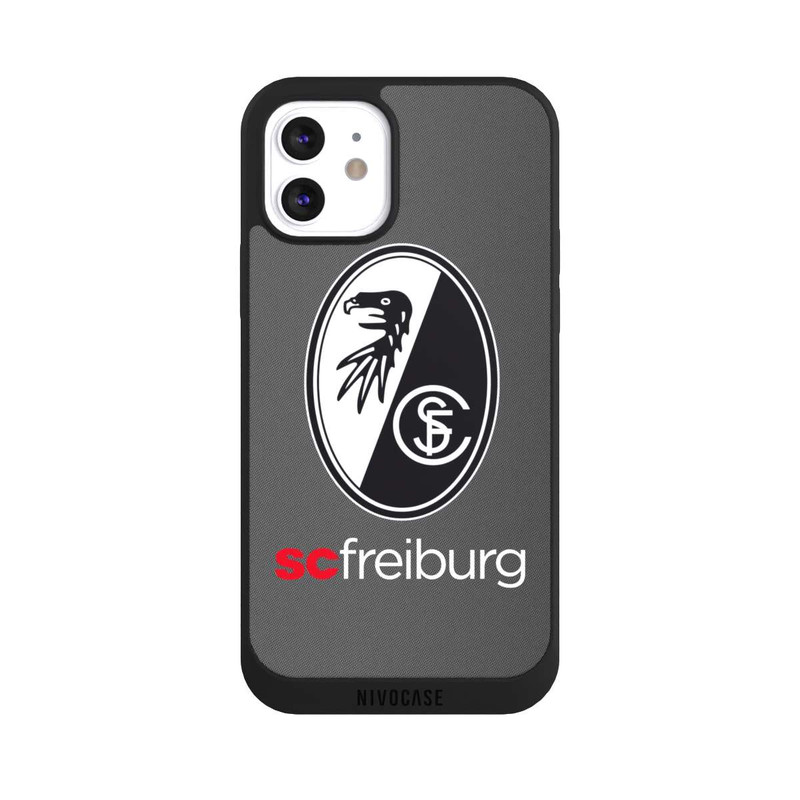 iPhone 12 NIVOpure Carbon Hell Hintergrund mit dem Schriftzug SC Freiburg