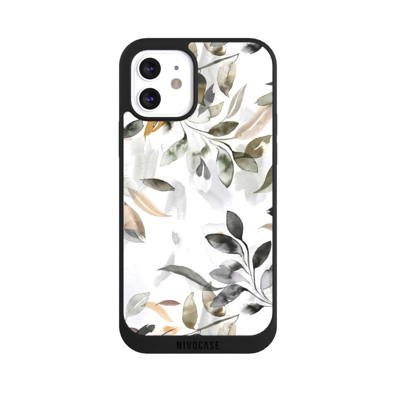 iPhone 12 NIVOpure Feuilles neutres à l’aquarelle