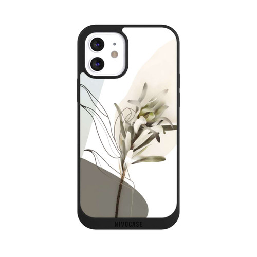 Apple iPhone 12 NIVOpure Boho Line Art Olivgrün