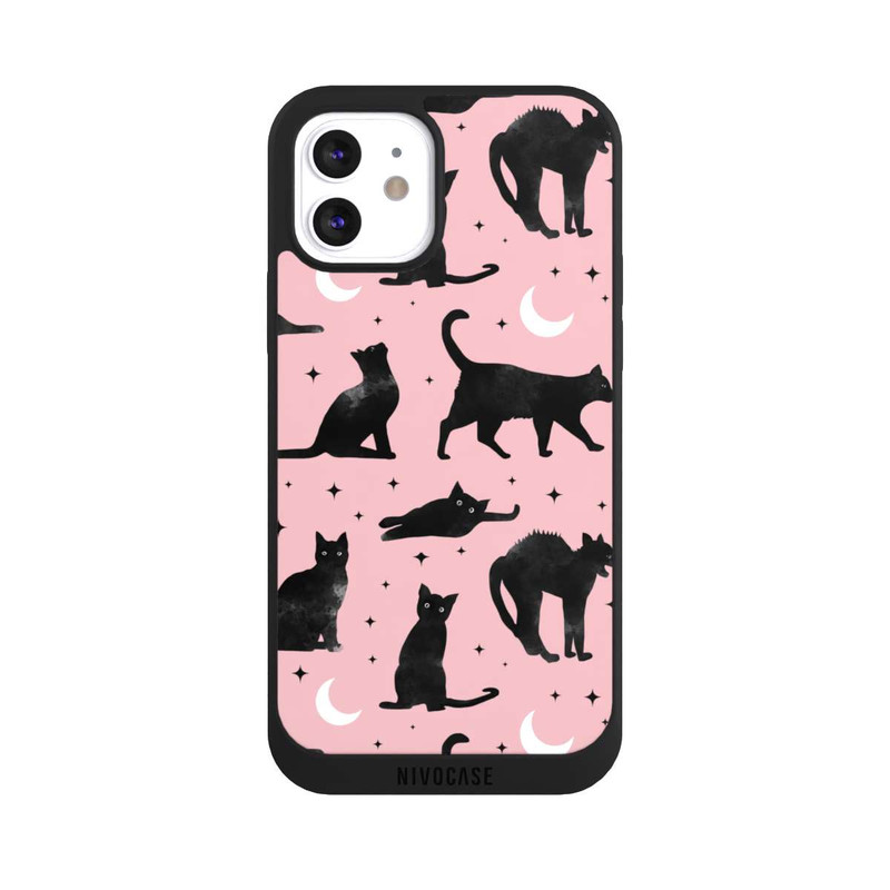 iPhone 12 NIVOpure Cats And Moon On Pink