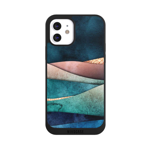 Apple iPhone 12 NIVOpure Vagues bleu-or
