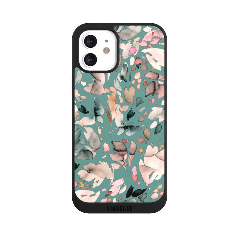 iPhone 12 NIVOpure Fleurs abstraites, pétales vert