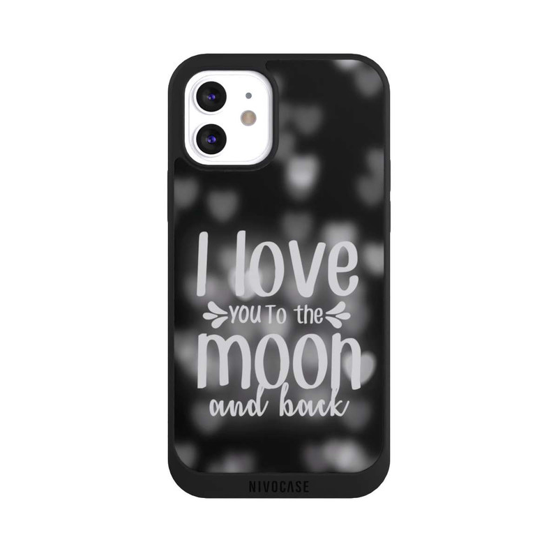 iPhone 12 NIVOpure I Love You to The Moon And Back Black Hearts