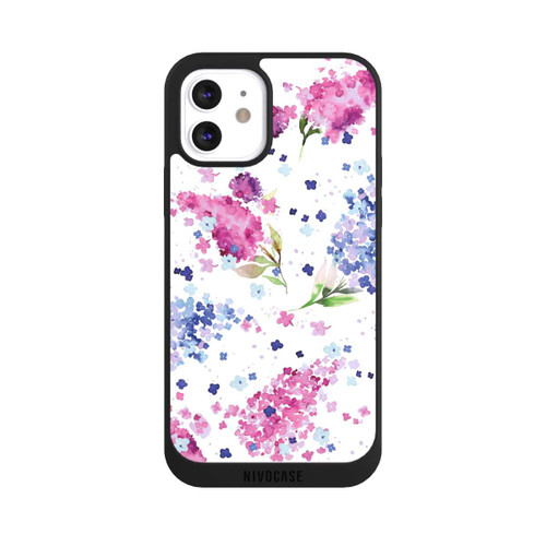 Apple iPhone 12 NIVOpure Hortensien Lila und Rosa Blumen