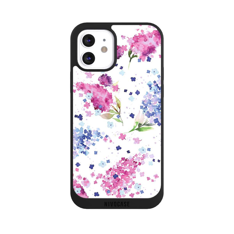 iPhone 12 NIVOpure Hortensias Floraux Lilas Rose