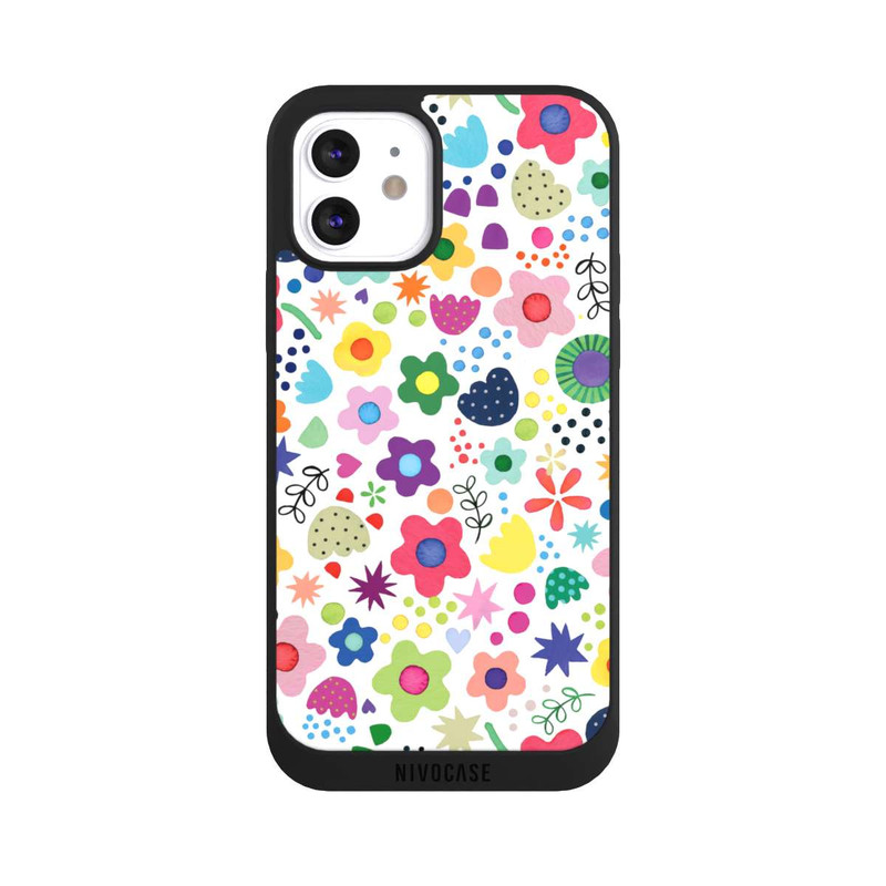 iPhone 12 NIVOpure Psychedelische Blumen bunt