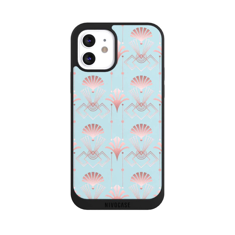 iPhone 12 NIVOpure Art Deco Rose Gold Elegance Blue
