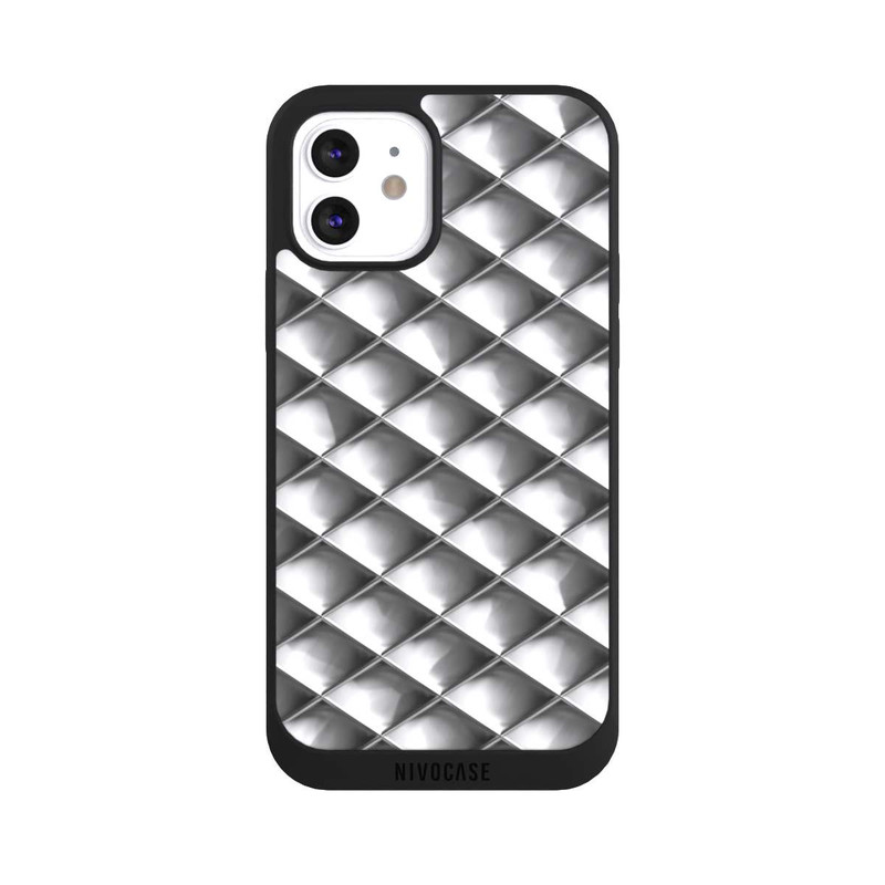 iPhone 12 NIVOpure Glamour Silver Squares