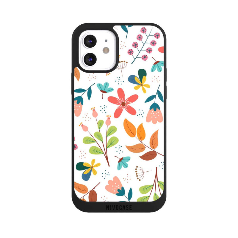 iPhone 12 NIVOpure Flowers and Leaves white