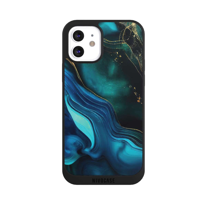 iPhone 12 NIVOpure Encre bleue et dorée