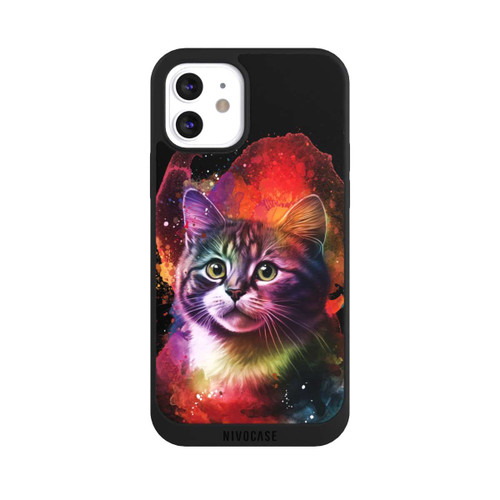 Apple iPhone 12 NIVOpure Chaton heureux noir