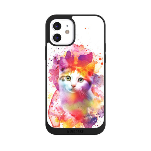Apple iPhone 12 NIVOpure Happy Kitty Blanc