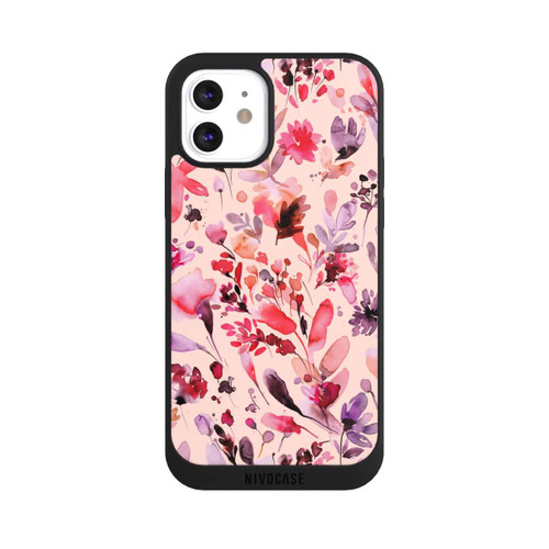 Apple iPhone 12 NIVOpure Künstlerische Blumen Viva Magenta