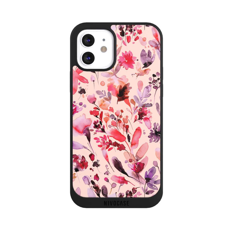 iPhone 12 NIVOpure Künstlerische Blumen Viva Magenta