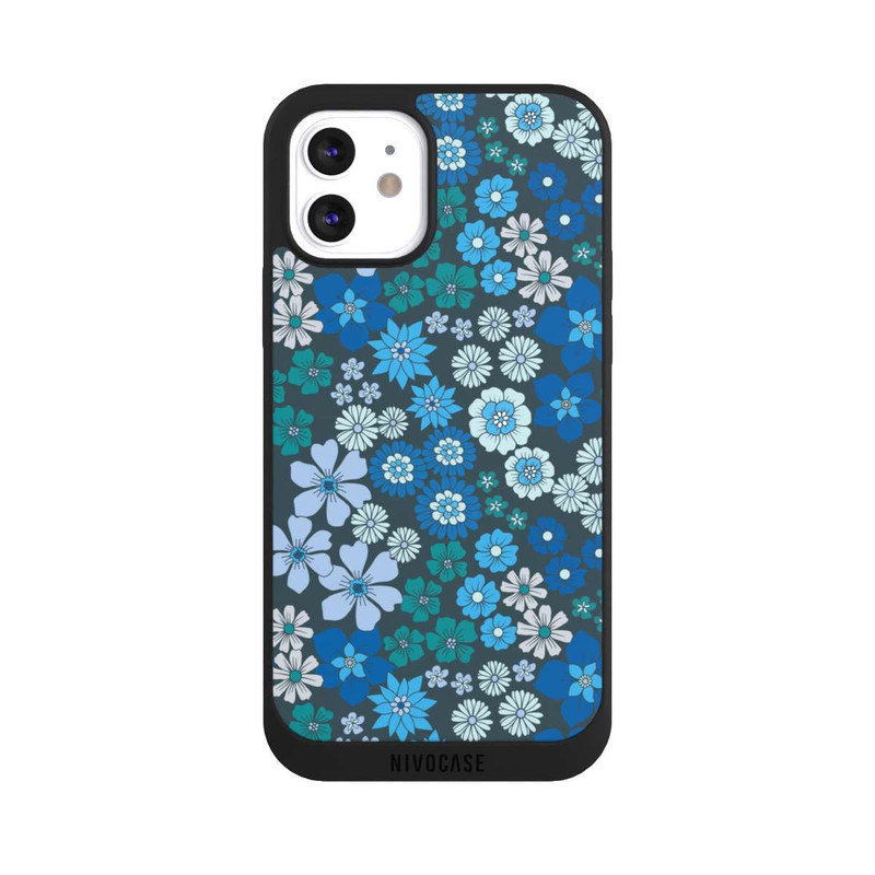 iPhone 12 NIVOpure Fleurs bleues DeinDesign