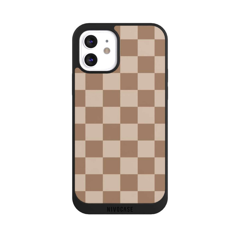 iPhone 12 NIVOpure Carreaux marron