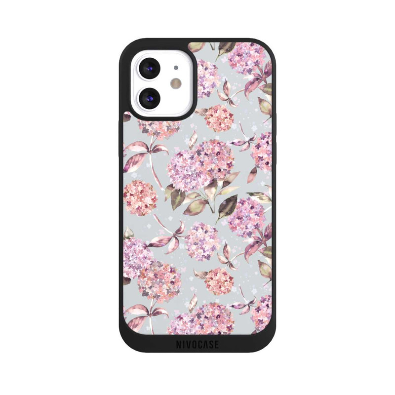 iPhone 12 NIVOpure Pastel Magic Hydrangea Floral Watercolor Pink