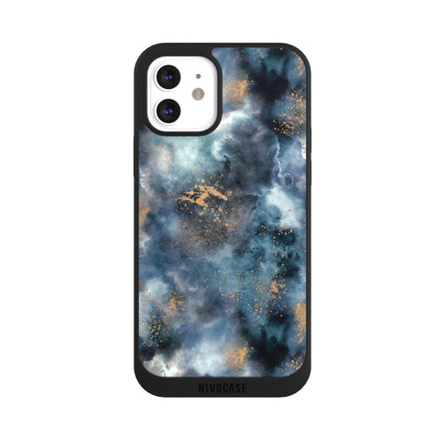Apple iPhone 12 NIVOpure Smoky Marble Watercolor Navy