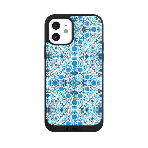 Apple iPhone 12 NIVOpure Blue Floral Tiles
