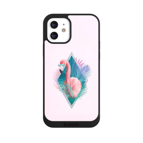 Apple iPhone 12 NIVOpure Tropical Leaves Flamingo