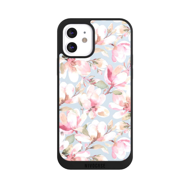 iPhone 12 NIVOpure Fleurs de magnolia rose pastel