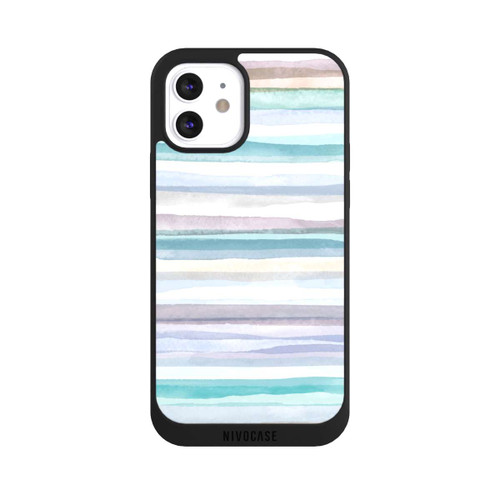 Apple iPhone 12 NIVOpure Pastellfarbene Streifen Blau