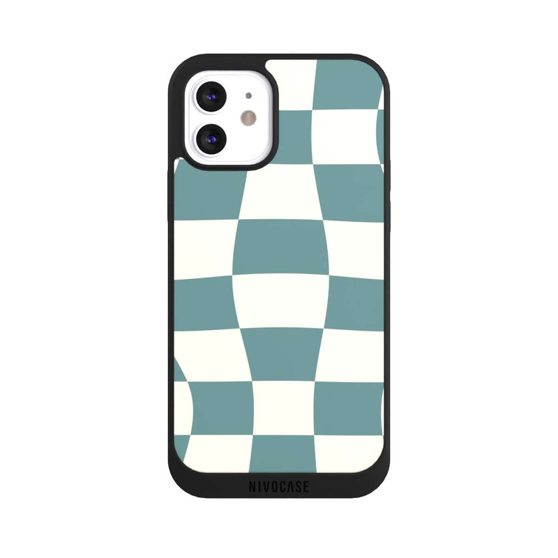 iPhone 12 NIVOpure Schachbrett Petrol