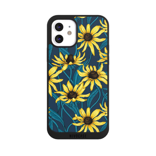Apple iPhone 12 NIVOpure Sunflowers Pattern Dark Illustration