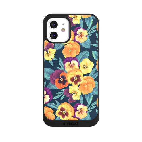 Apple iPhone 12 NIVOpure Pansies on Navy