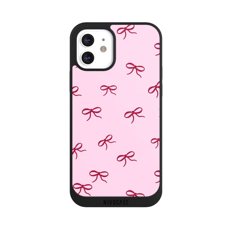 iPhone 12 NIVOpure Bows Red Pink Pattern