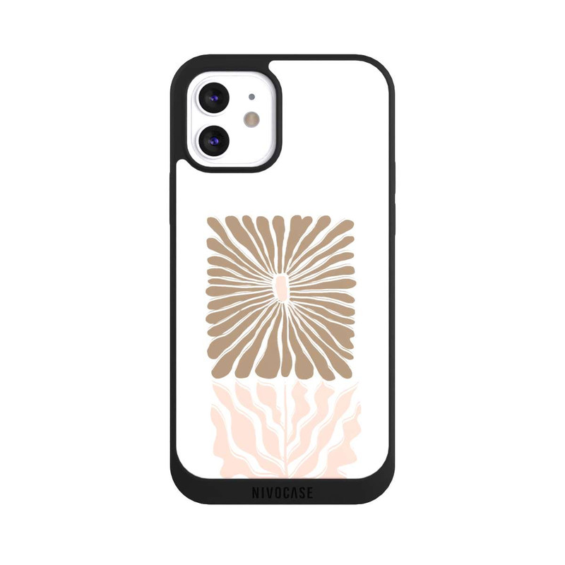 iPhone 12 NIVOpure Eckige Blume Hellbraun