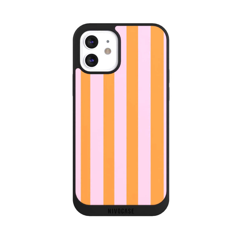 iPhone 12 NIVOpure Orange And Pink Stripes