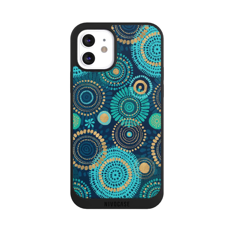 iPhone 12 NIVOpure Blockprint India Teal Gold