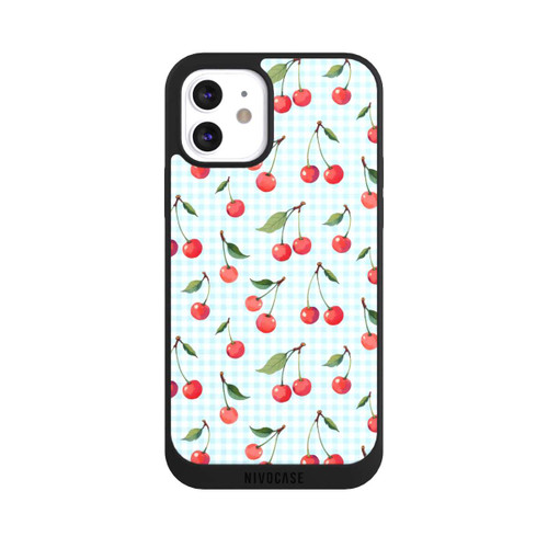 Apple iPhone 12 NIVOpure Cherries and Blue Gingham