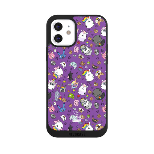 Apple iPhone 12 NIVOpure Muster Lila Hintergrund Pummeleinhorn