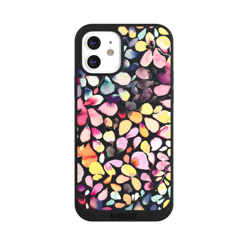 Apple iPhone 12 NIVOpure Eucalyptus Watercolor Leaves Black