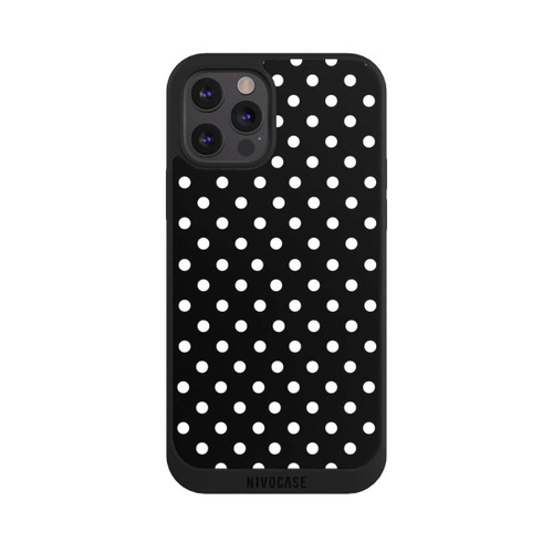 Apple iPhone 12 Pro NIVOpure Polka Dots Schwarz und Weiß