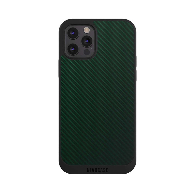 iPhone 12 Pro NIVOpure Vert de course britannique Carbone