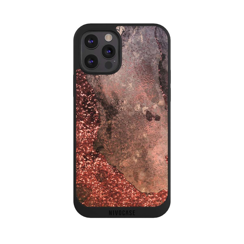 iPhone 12 Pro NIVOpure Brown Glitter Marble Look