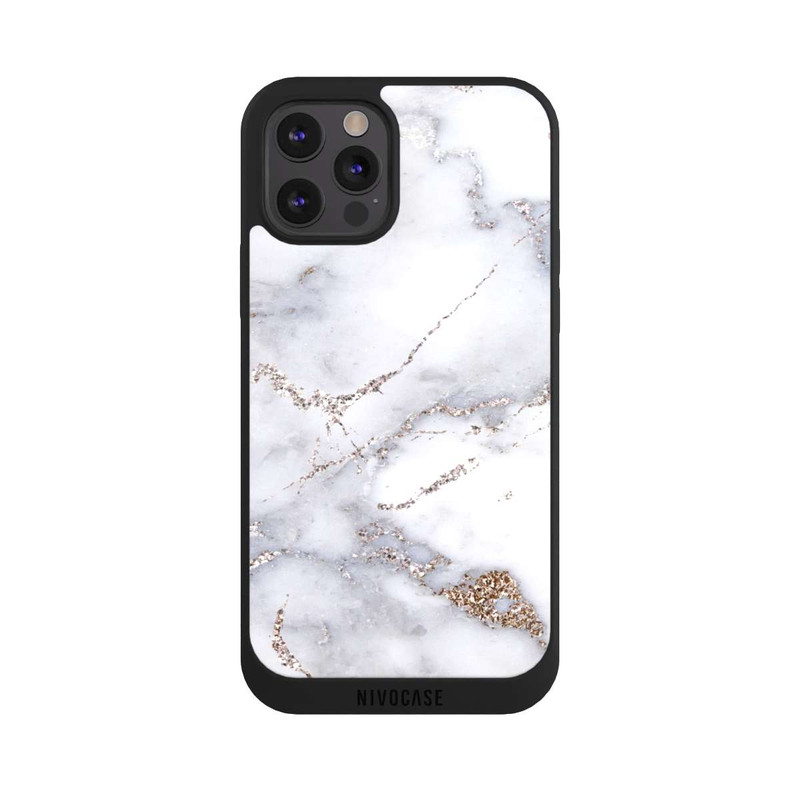 iPhone 12 Pro NIVOpure Silver Glitter Marble Look