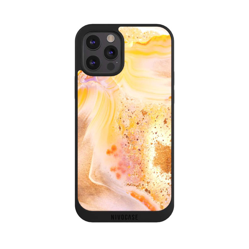 iPhone 12 Pro NIVOpure Orangefarbener Glitzer Marmorlook