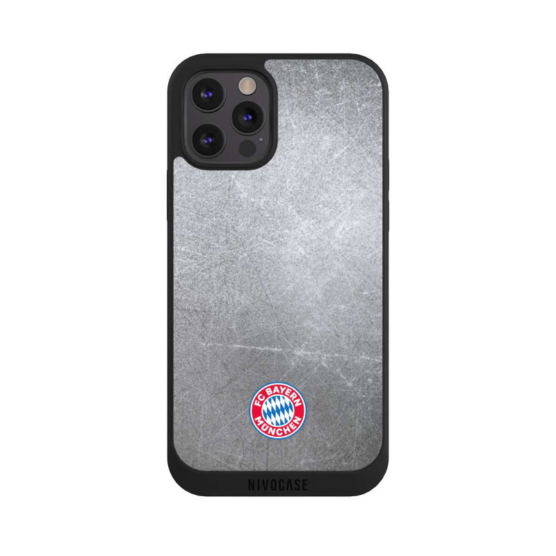 iPhone 12 Pro NIVOpure Logo FCB Classique Petit - Coloré sur Fond Métallique