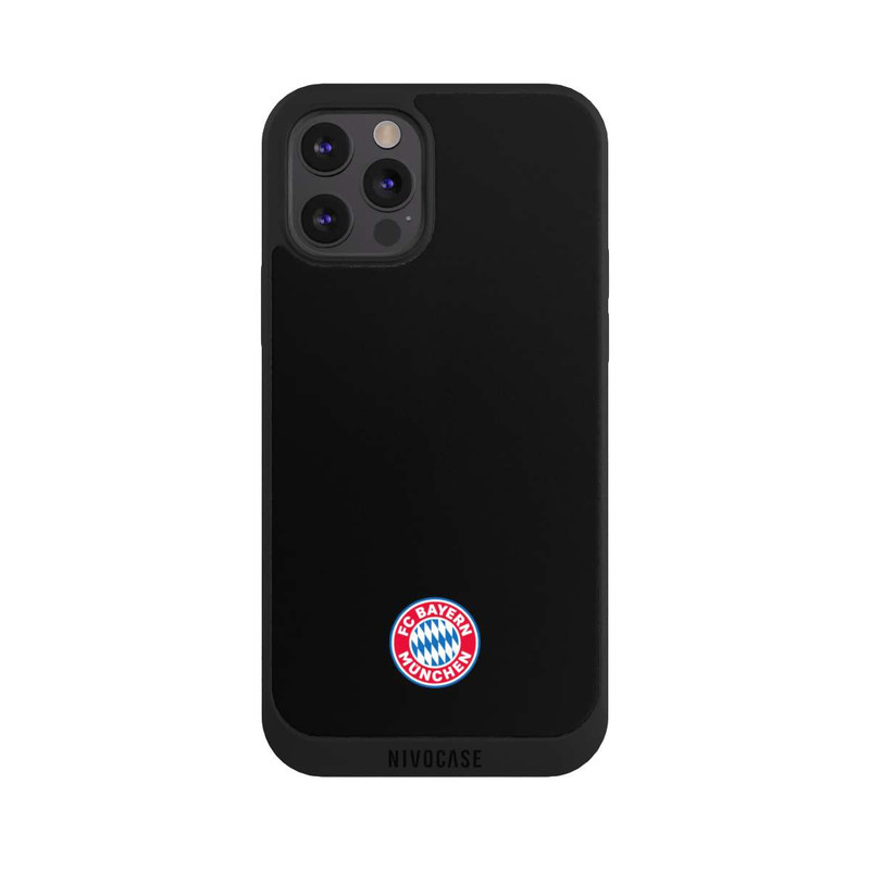 iPhone 12 Pro NIVOpure Logo FCB Classique Petit - Coloré sur Fond Noir