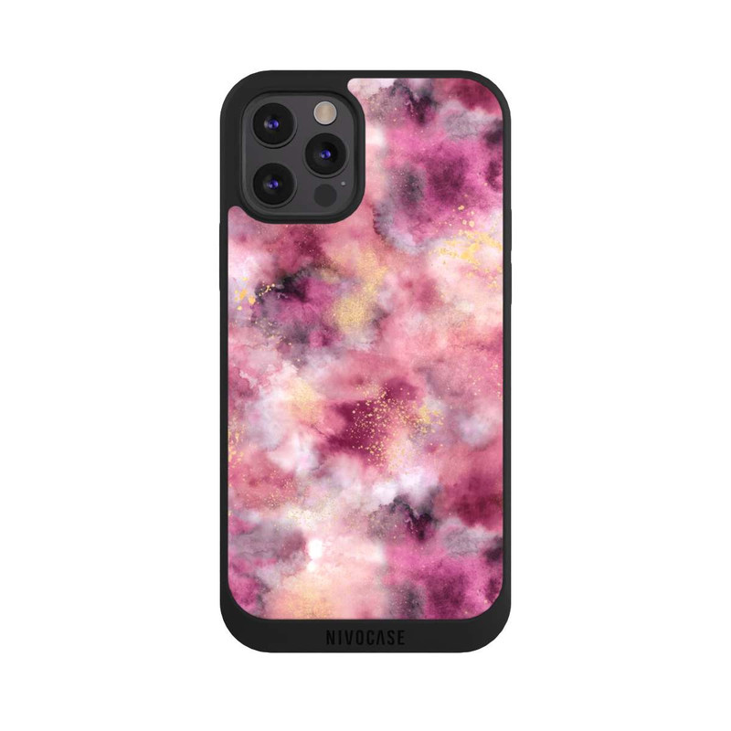 iPhone 12 Pro NIVOpure Rauchiges Marmoraquarell rosa