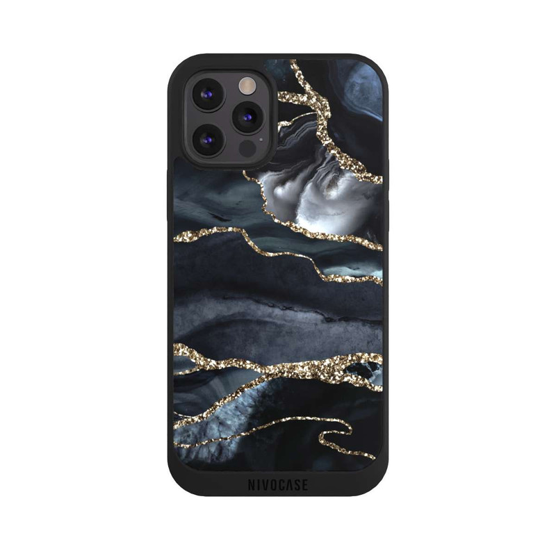 iPhone 12 Pro NIVOpure Or marbré foncé Aspect pailleté