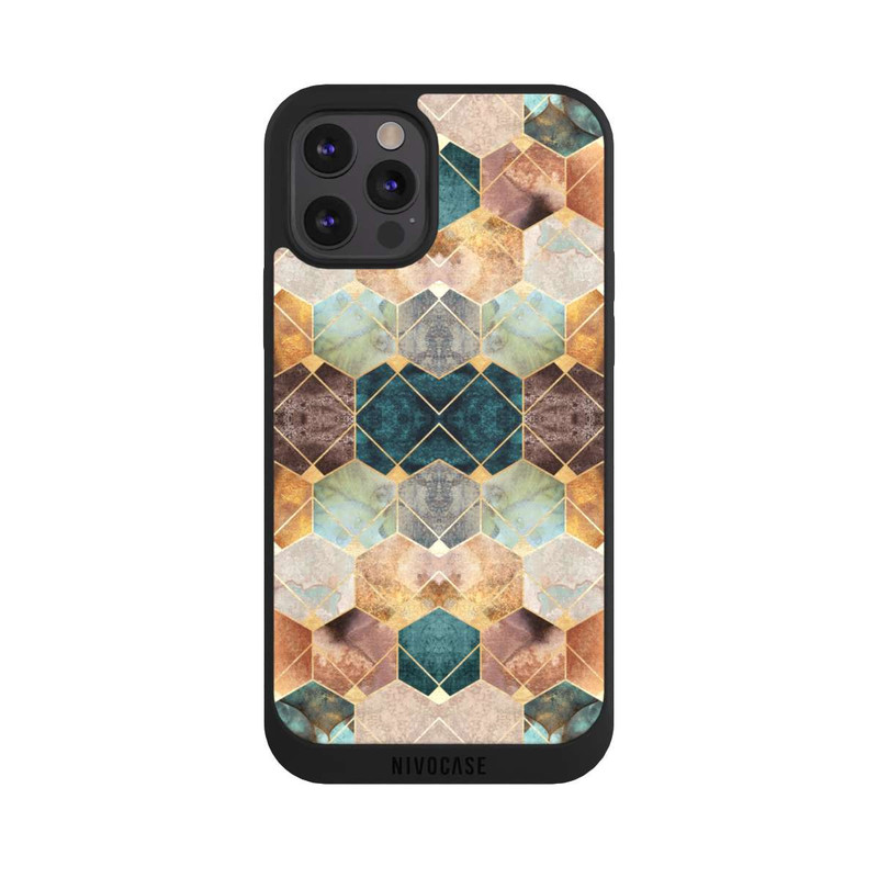 iPhone 12 Pro NIVOpure Naturfarbene Sechsecke und Diamanten