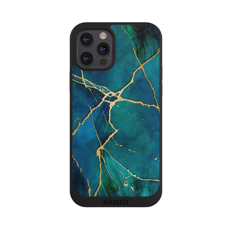 iPhone 12 Pro NIVOpure Mineral glamour blue gold look