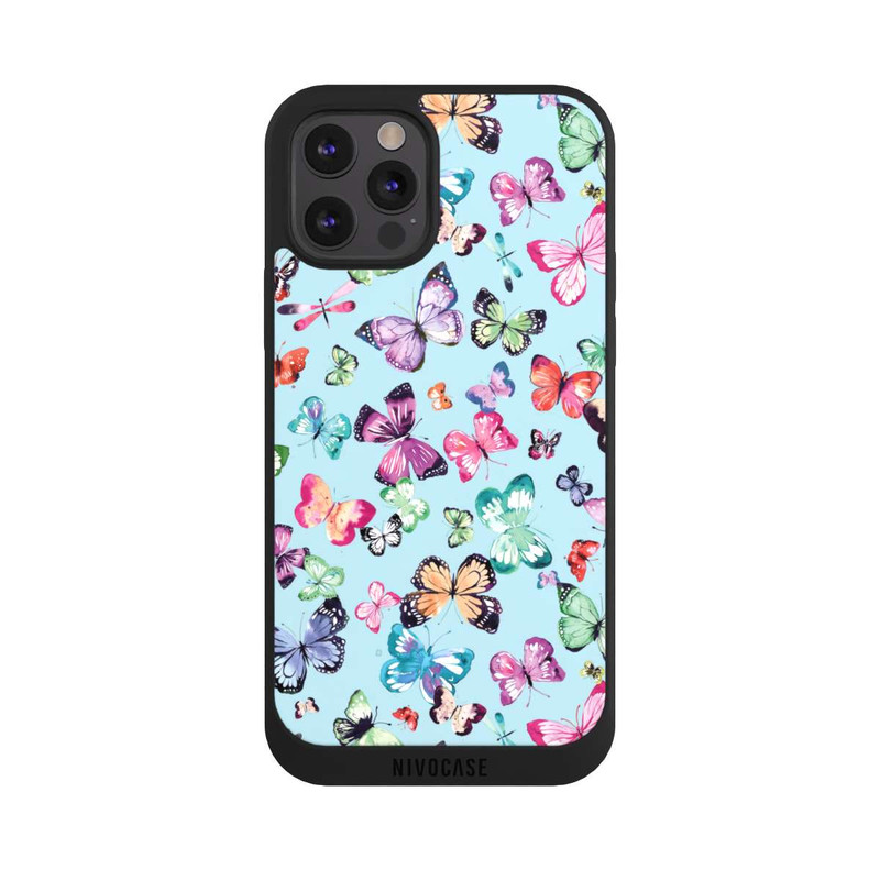 iPhone 12 Pro NIVOpure Schmetterlinge rosa orange blau