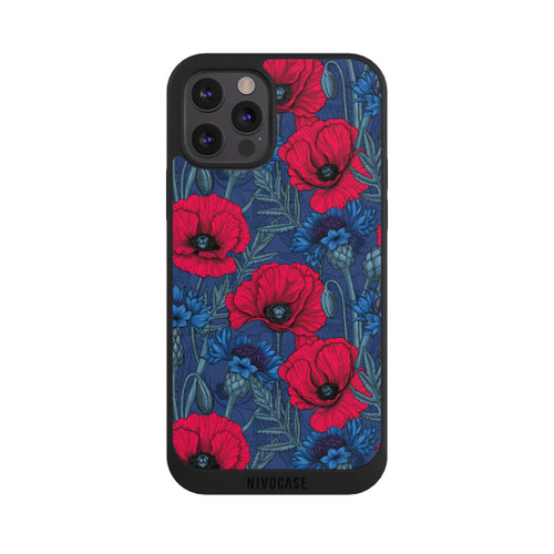 Apple iPhone 12 Pro NIVOpure Poppies and Cornflowers on Blue
